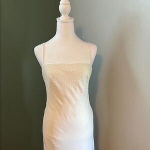 Elegant Cream Beaded Dress